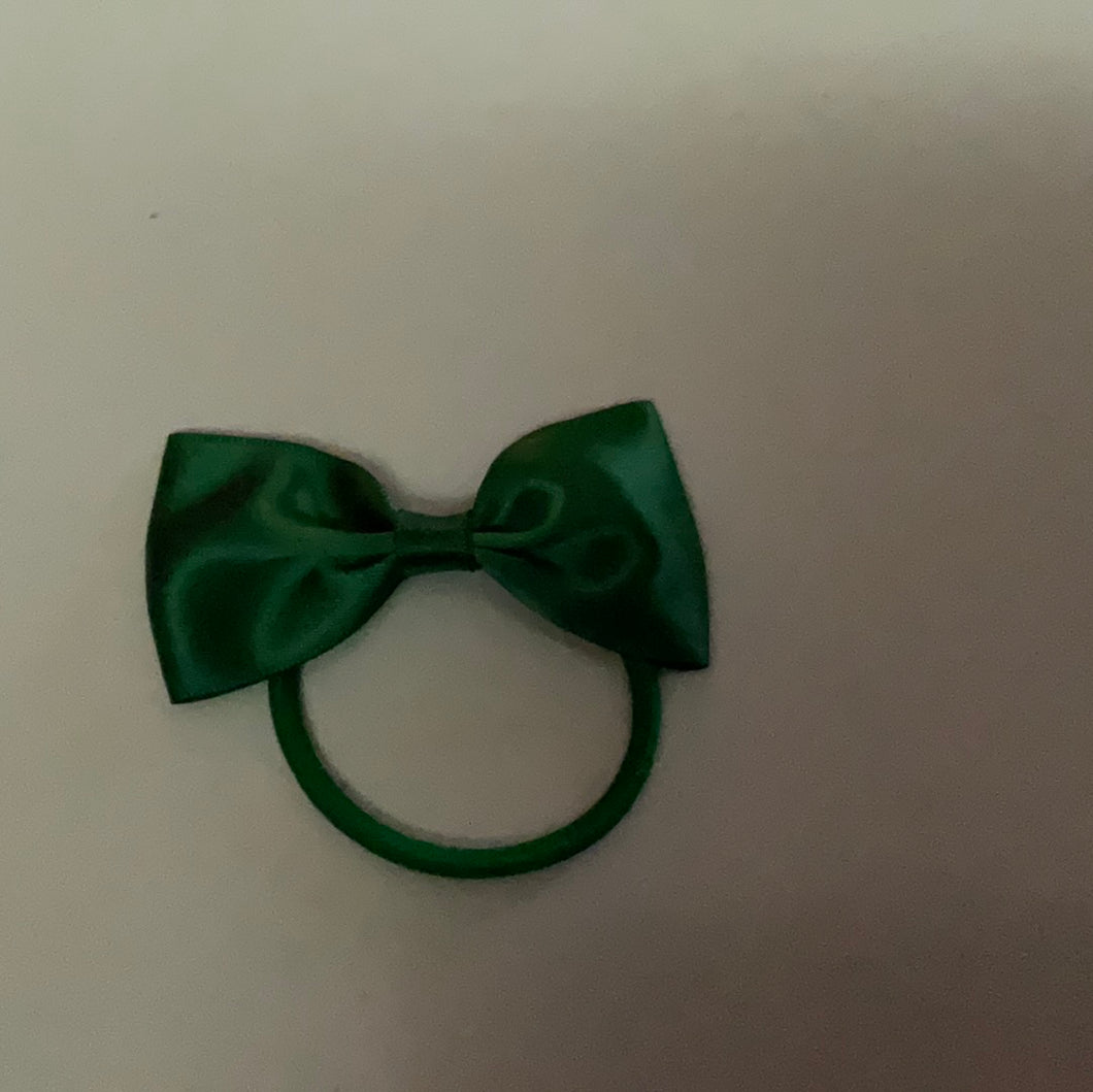 Bow - green satin